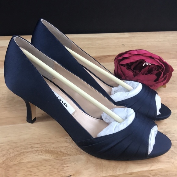 Nina Chezare Blue Satin Fabric Evening Pumps-5.5M - Picture 8 of 8